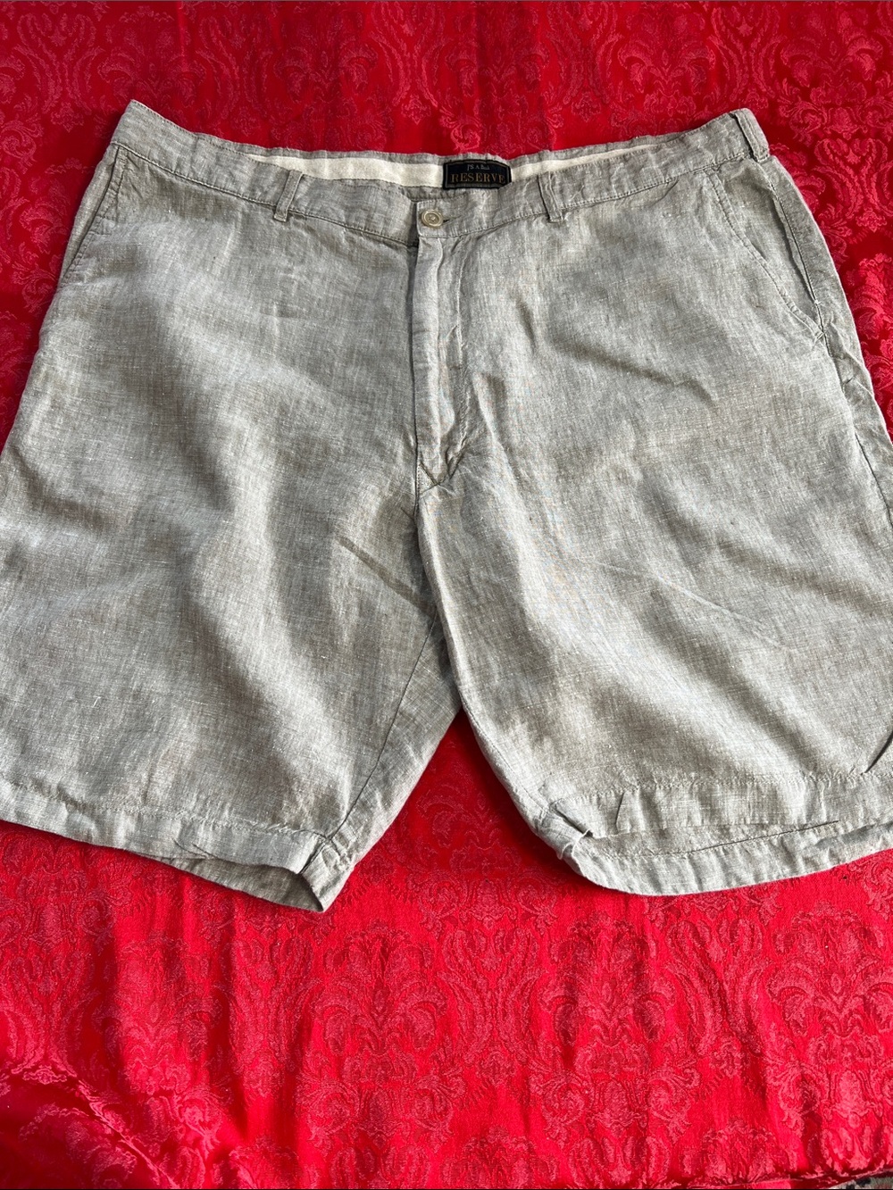Jos. A. Bank Reserve Men’s 44 Linen Shorts Light Brown Flat Front Summer Casual